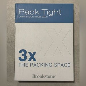 Brookstone Pack Tight Compression Travel Bags Set of 3 NIB
